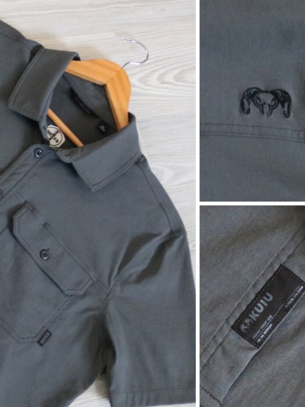 KUIU Short-Sleeve Motive Workgrade Shirt In Stone Gray Men's XL Outdoor Utility